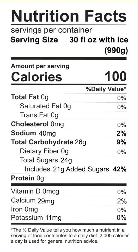 Bubbler Lemonade Nutrition Facts