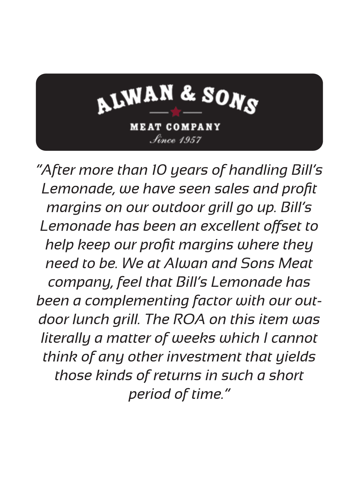 Alwan & Sons Testimonial
